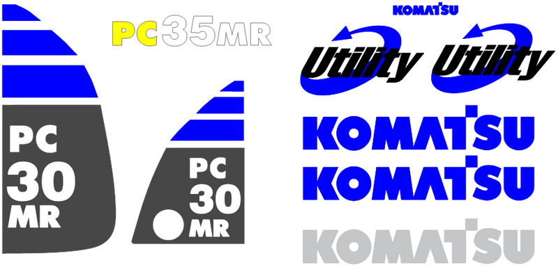 Komatsu PC30MR-2 Decal Set