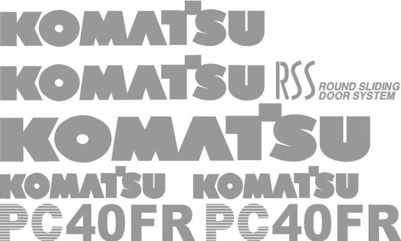 Komatsu PC40FR-1 Decal Set