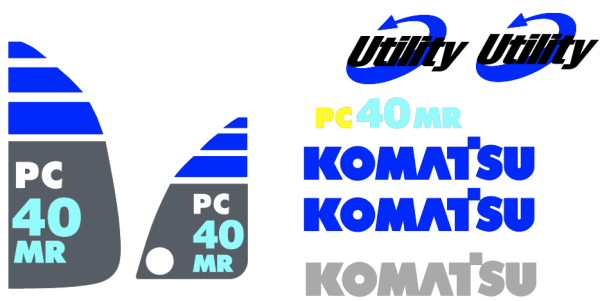 Komatsu PC40MR-2 Decal Set