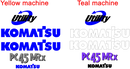 Komatsu PC45MRX Decal Set
