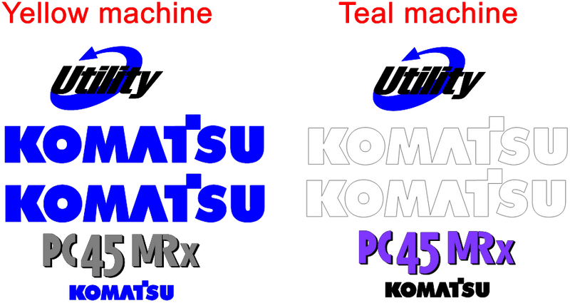 Komatsu PC45MRX Decal Set