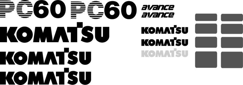 Komatsu PC60-6 Decal Set