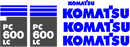 Komatsu PC600 LC-7 Decal Set