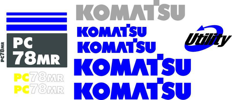 Komatsu PC78MR-6 Decal Set