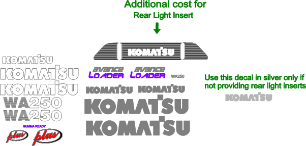 Komatsu WA250-3L Decal Set