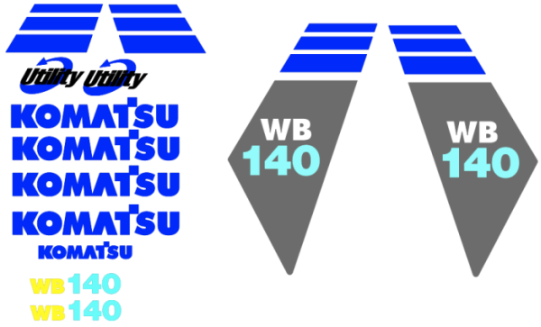 Komatsu WB140 Decal Set