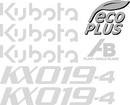 Kubota KX019 4 Decal Set