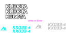 Kubota KX033-4 Decal Set