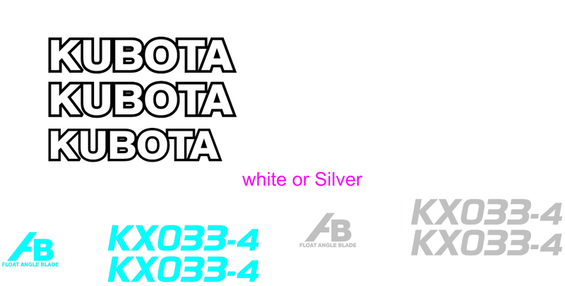 Kubota KX033-4 Decal Set