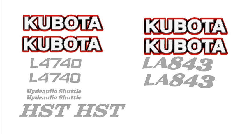 Kubota L4740 Decal Set