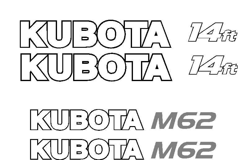 Kubota M62 Decal Set