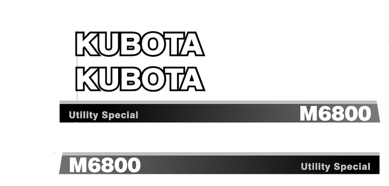 Kubota M6800 Decal Set