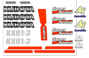 Kubota SK91-3 Decal Set