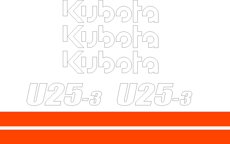 Kubota U25 3 Decal Set