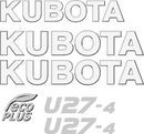 Kubota U27 4 Decal Set