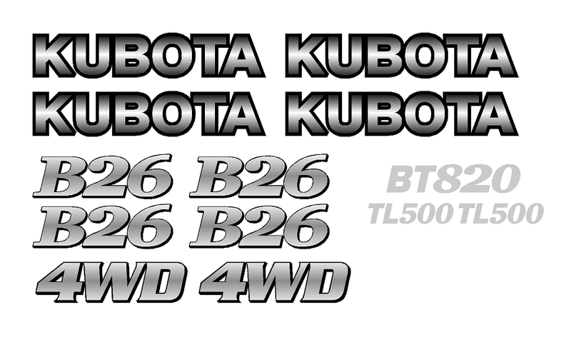 Kubota B26 Decal Set