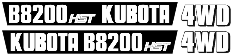Kubota B8200 Decal Set