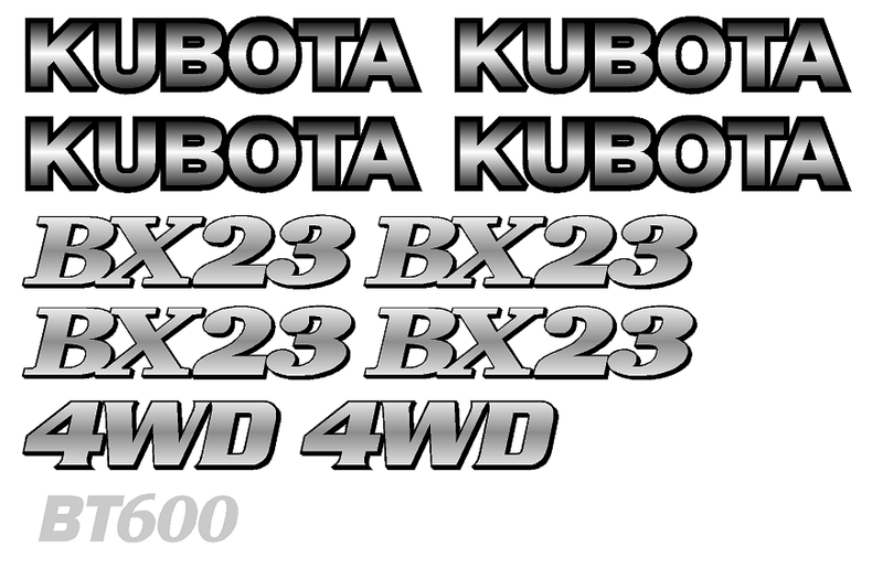 Kubota BX23 Decal Set