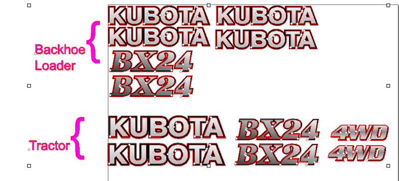 Kubota BX24 Decal Set