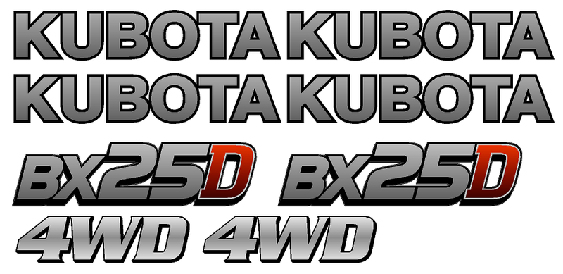 Kubota BX25D Decal Set