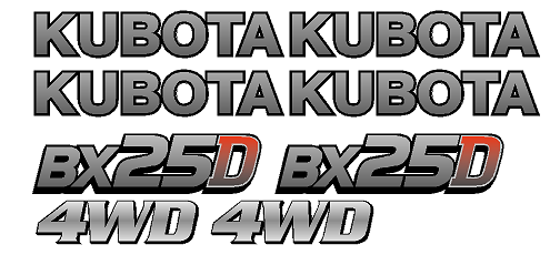 Kubota BX25D 1 Decal Set