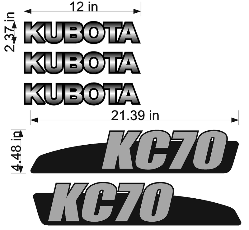 Kubota KC70 Decal Set