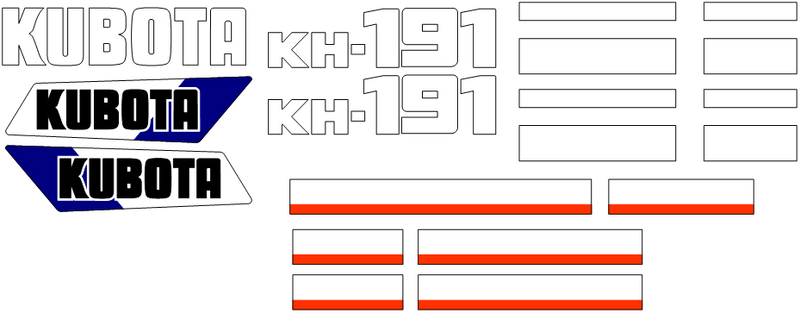 Kubota KH191 Decal Set