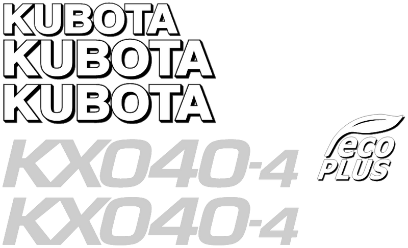 Kubota KX040 4 Decal Set