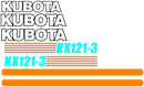 Kubota KX121 3 Decal Set
