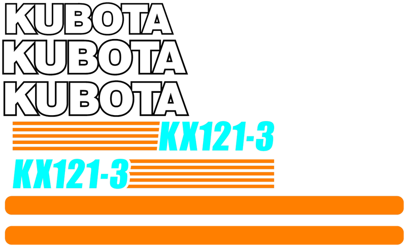 Kubota KX121 3 Decal Set