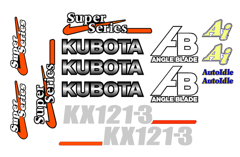Kubota KX121 3SS Decal Set