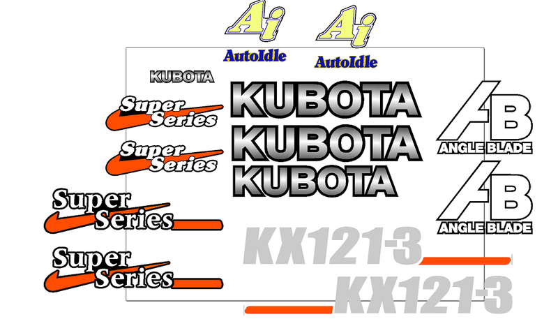 Kubota KX121 3ST Decal Set
