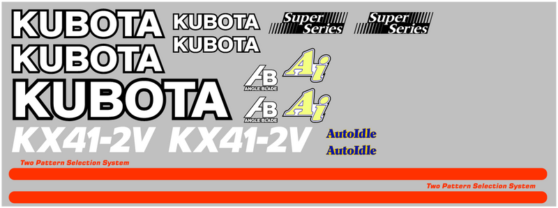 Kubota KX41 2 Decal Set