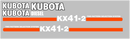 Kubota KX41 2 Decal Set