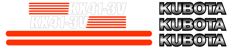 Kubota KX41 3 Decal Set