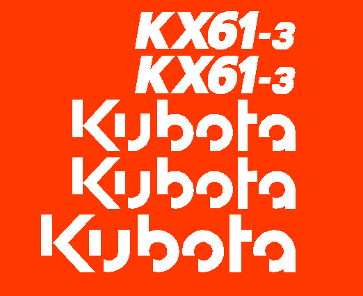 Kubota KX61 3 Decal Set