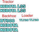 Kubota L35 Decal Set
