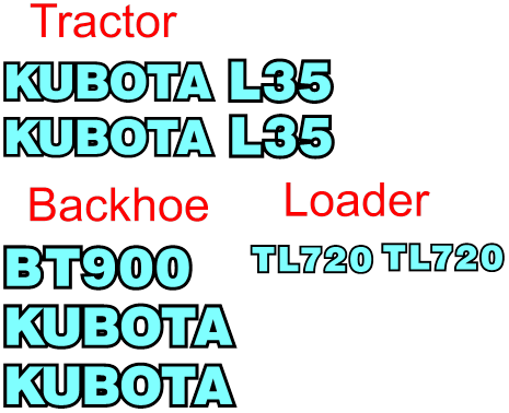 Kubota L35 Decal Set