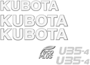 Kubota U35 4 Decal Set