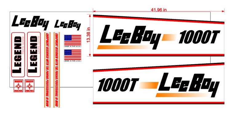 Leeboy 1000T  Decal Set