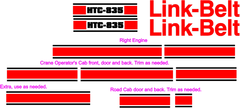 Linkbelt HTC835 Decal Set