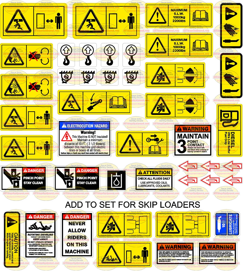 Backhoe Signage Terex Backhoe Safety Set