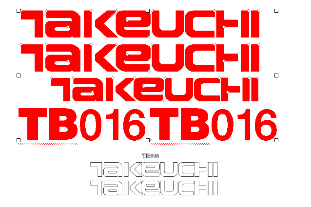 Takeuchi TB016  Decal Set