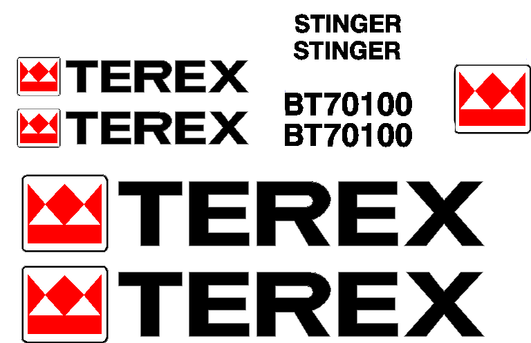 Terex BT70100 Decal Set