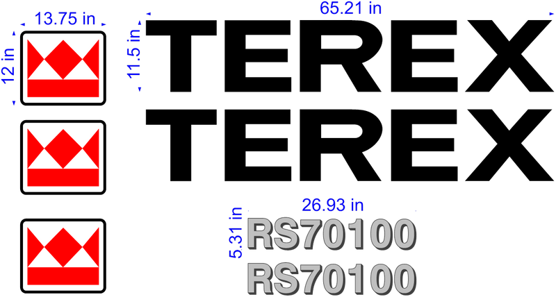 Terex RS70100 Decal Set