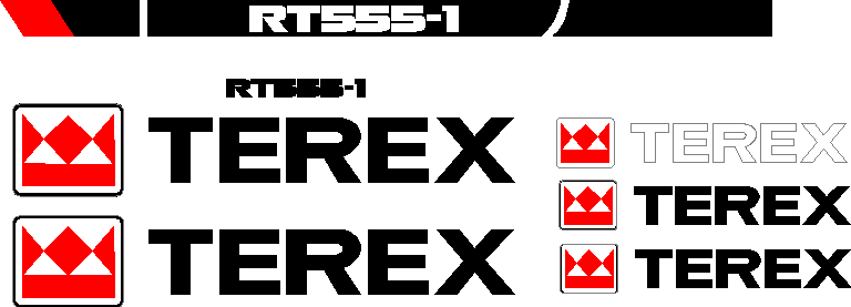 Terex RT555 1 Decal Set