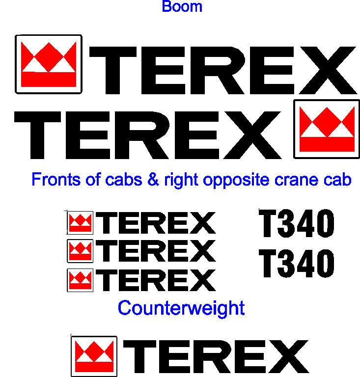 Terex T340 1XL Decal Set
