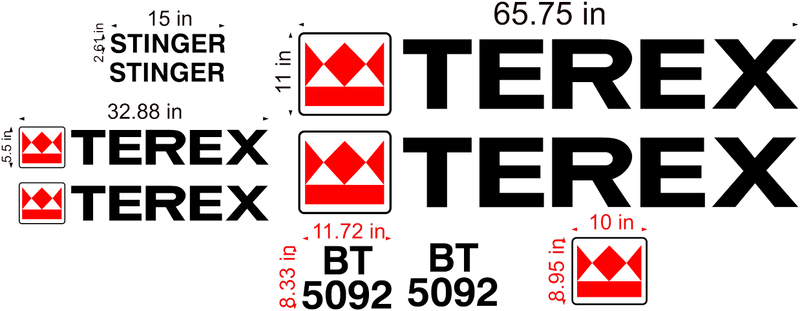 Terex BT5092 Decal Set