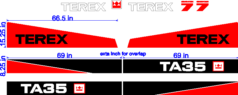Terex TA35 GEN7 Decal Set