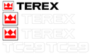 Terex TC29 Decal Set